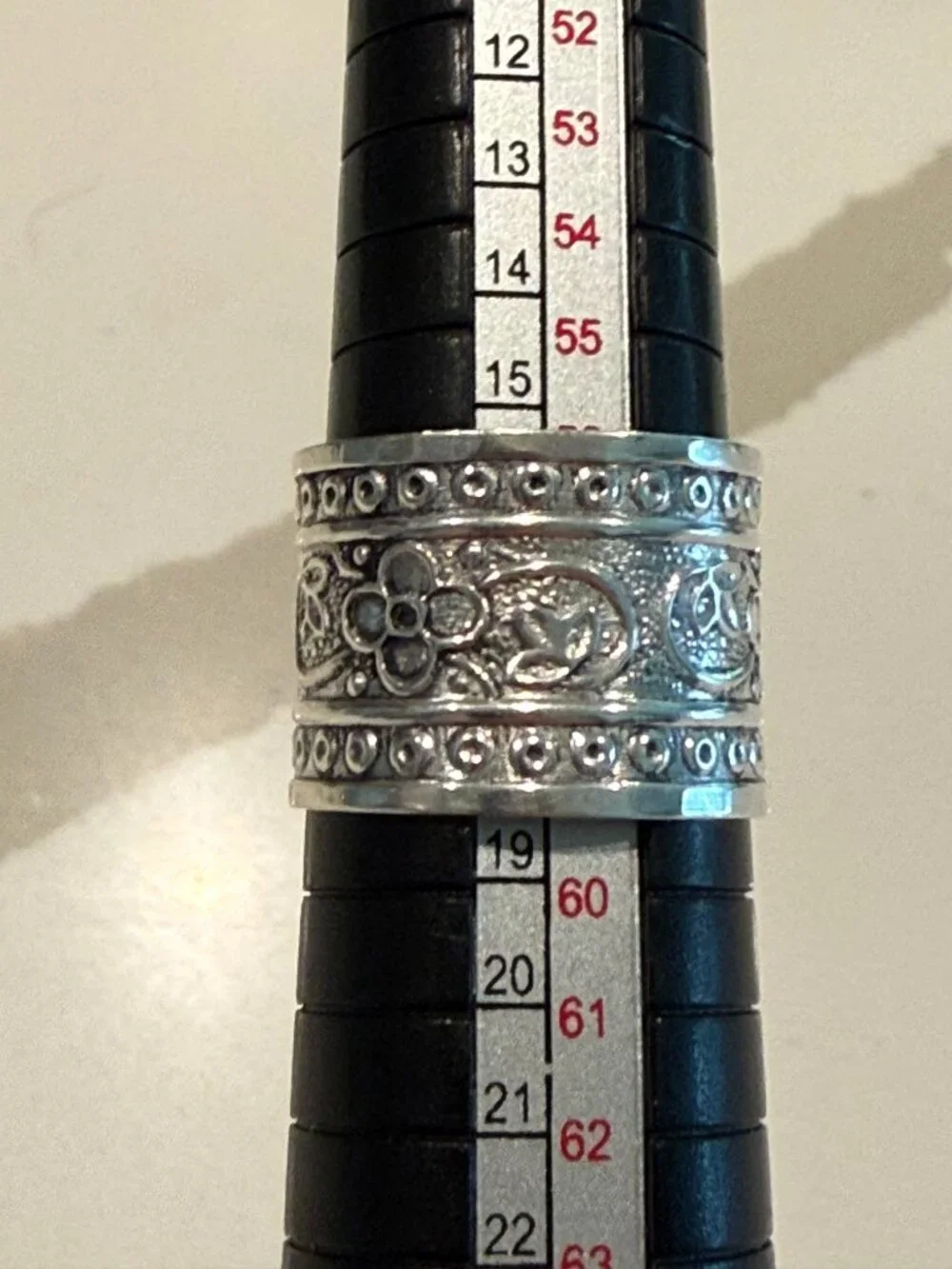 Sterling silver wide band ring